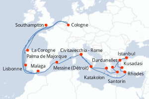 Itinéraire croisière Cunard au départ de Civitavecchia - Rome