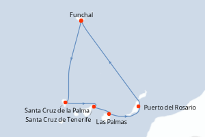 Itinéraire croisière MSC Croisières au départ de Funchal