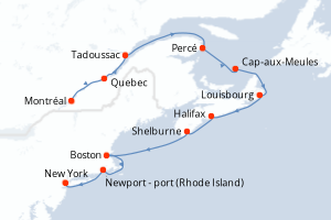 Itinéraire croisière Ponant au départ de Montréal