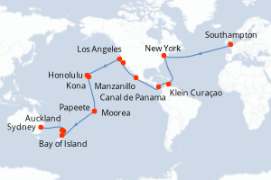 Itinéraire croisière Cunard au départ de Southampton