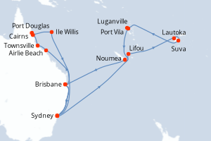 Itinéraire croisière Cunard au départ de Sydney