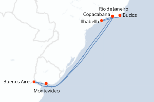 Itinéraire croisière MSC Croisières au départ de Montevideo