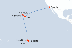 Itinéraire croisière Azamara au départ de San Diego