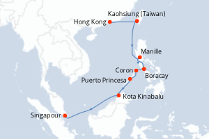 Itinéraire croisière Seabourn Cruise Line au départ de Hong Kong