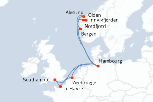 Itinéraire croisière Cunard au départ de Southampton