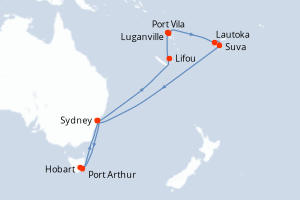 Itinéraire croisière Cunard au départ de Sydney