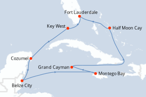 Itinéraire croisière Holland America Line au départ de Fort Lauderdale