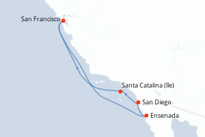 Itinéraire croisière Holland America Line au départ de San Diego