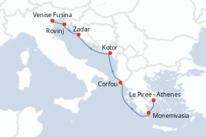 Itinéraire croisière Explora Journeys au départ de Le Piree - Athenes