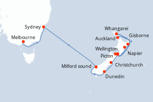 Itinéraire croisière Azamara au départ de Melbourne