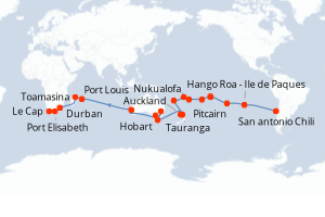 Itinéraire croisière Costa Croisières au départ de San antonio Chili