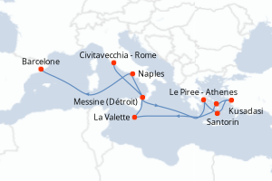 Itinéraire croisière Disney Cruise Line au départ de Civitavecchia - Rome