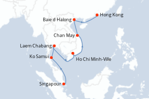 Itinéraire croisière Silversea au départ de Singapour