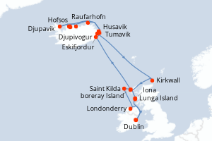 Itinéraire croisière Silversea au départ de Dublin