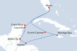 Itinéraire croisière Oceania Cruises au départ de Miami