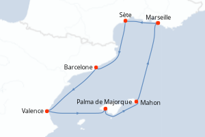 Itinéraire croisière CFC au départ de Marseille