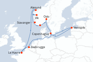 Itinéraire croisière CFC au départ de Le Havre