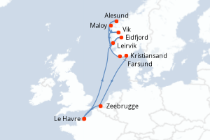 Itinéraire croisière CFC au départ de Le Havre