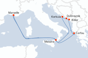 Itinéraire croisière CFC au départ de Marseille