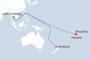 Itinéraire croisière Azamara au départ de Papeete