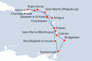 Itinéraire croisière Azamara au départ de Bridgetown