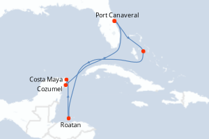 Itinéraire croisière MSC Croisières au départ de Port Canaveral