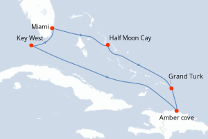 Itinéraire croisière Holland America Line au départ de Miami