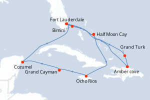 Itinéraire croisière Holland America Line au départ de Fort Lauderdale