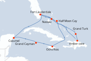 Itinéraire croisière Holland America Line au départ de Fort Lauderdale