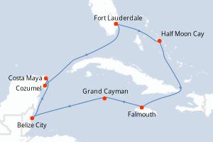 Itinéraire croisière Holland America Line au départ de Fort Lauderdale