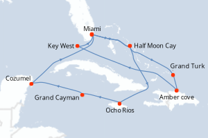 Itinéraire croisière Holland America Line au départ de Miami