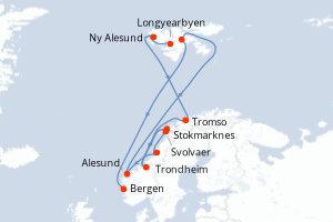 Itinéraire croisière Hurtigruten au départ de Longyearbyen