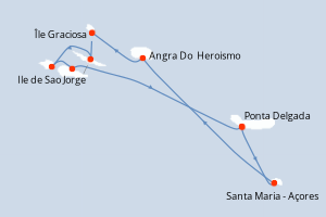 Itinéraire croisière Exploris au départ de Ponta Delgada