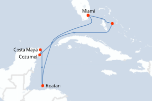 Itinéraire croisière MSC Croisières au départ de Miami