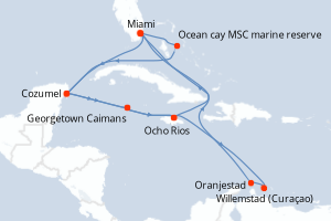 Itinéraire croisière MSC Croisières au départ de Miami