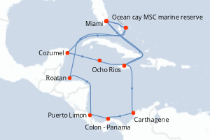 Itinéraire croisière MSC Croisières au départ de Miami