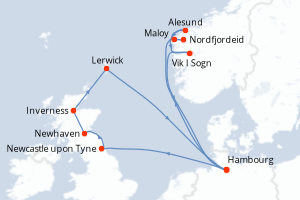 Itinéraire croisière Costa Croisières au départ de Hambourg