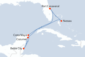 Itinéraire croisière MSC Croisières au départ de Port Canaveral