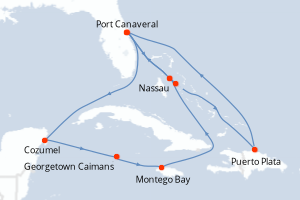 Itinéraire croisière MSC Croisières au départ de Port Canaveral