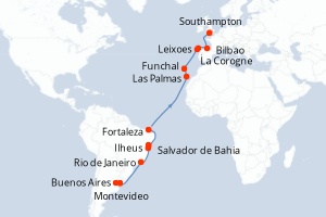 Itinéraire croisière MSC Croisières au départ de Buenos Aires