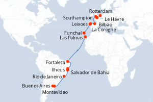 Itinéraire croisière MSC Croisières au départ de Buenos Aires