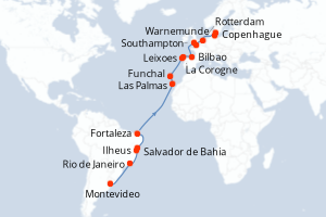 Itinéraire croisière MSC Croisières au départ de Montevideo