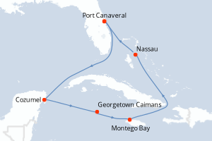 Itinéraire croisière MSC YACHT CLUB au départ de Port Canaveral