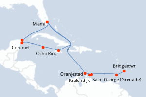 Itinéraire croisière Explora Journeys au départ de Bridgetown