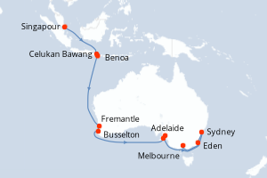 Itinéraire croisière Azamara au départ de Singapour