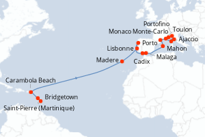 Itinéraire croisière Seabourn Cruise Line au départ de Bridgetown