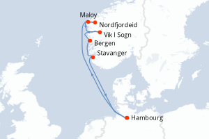 Itinéraire croisière Costa Croisières au départ de Hambourg