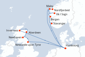 Itinéraire croisière Costa Croisières au départ de Hambourg