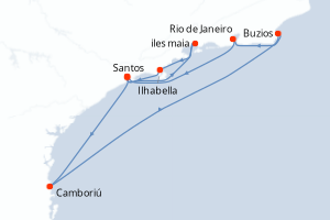 Itinéraire croisière Costa Croisières au départ de Santos