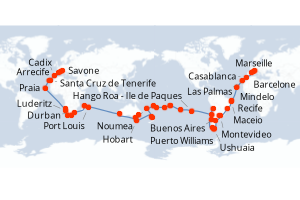 Itinéraire croisière Costa Croisières au départ de Savone